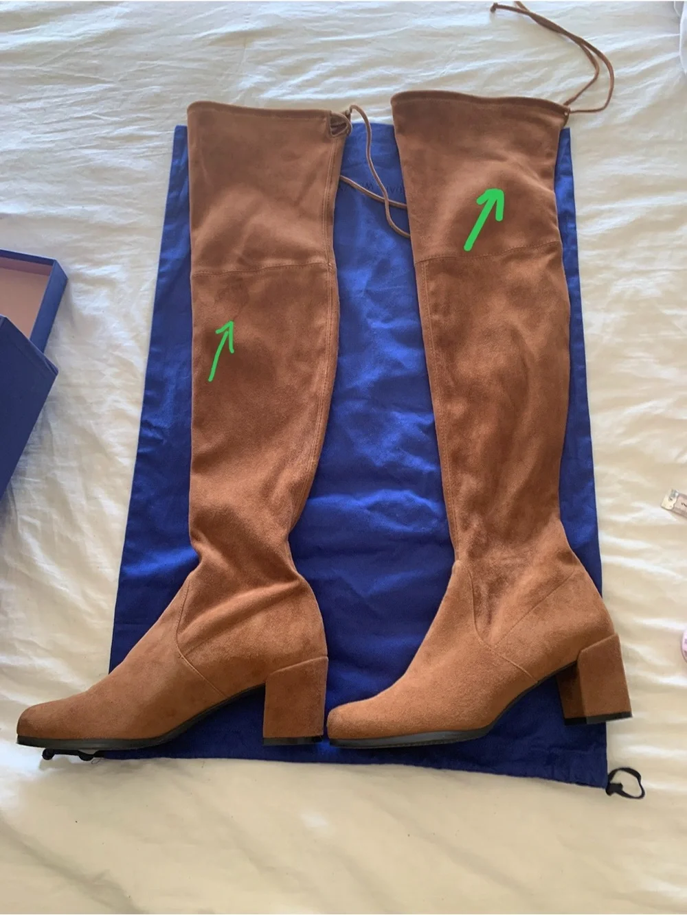 Stuart Weitzman  HINTERLAND  SADDLE SUEDE  Over the Knee Boots  with Chunky heel